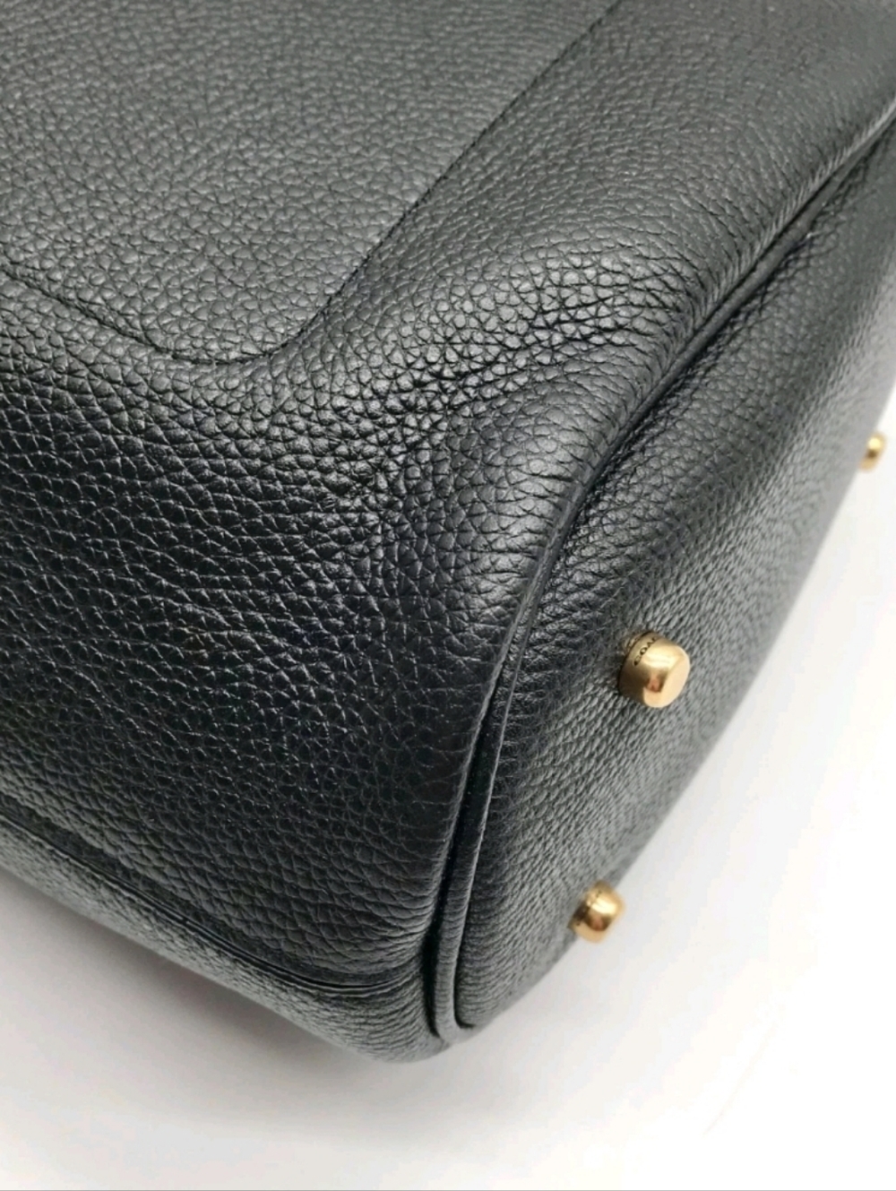 NWOT Coach Blk Pebbled Leather Lora Whipstitch Bucket Bag Detachable Crossbody - Picture 9 of 16